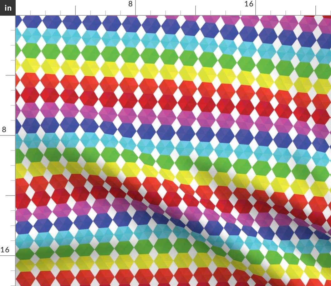 Bejeweled Rainbow Striped on White