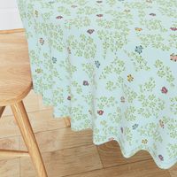 scattered floral single blue green background 1800 d