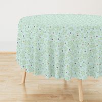 scattered floral single blue green background 1800 d