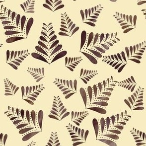 Vintage Leaves // Dark Brown // 7x7