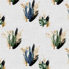 5" Tropical Desert Cactus // Gray Linen