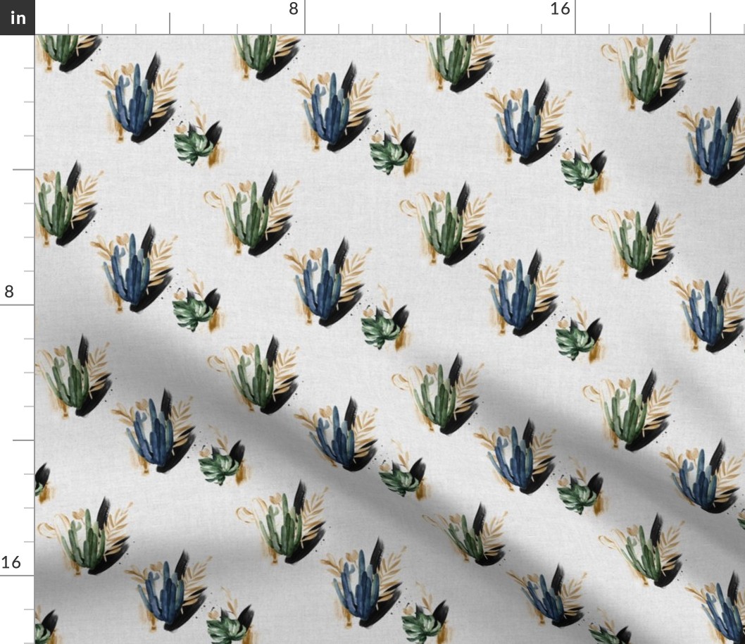 5" Tropical Desert Cactus // Gray Linen