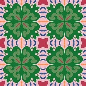 Pink and Green Circus Retro // 4x4