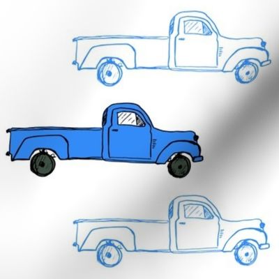 8" VINTAGE BLUE TRUCKS