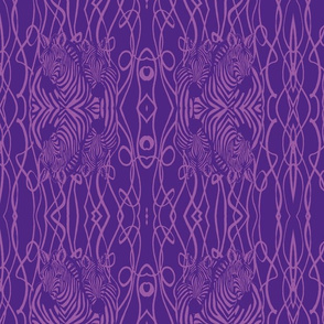 Mirrored zebras lavender on purple