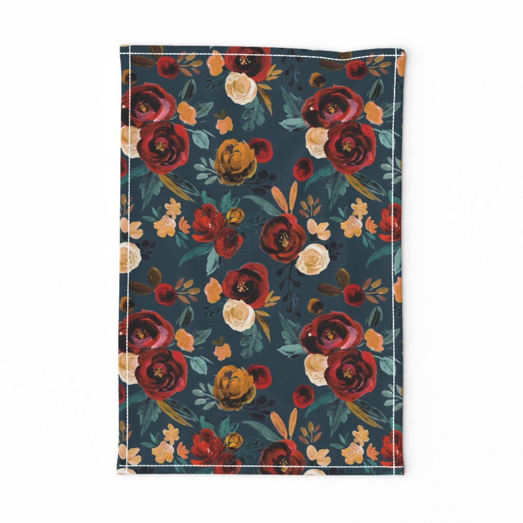 Valentina Red Rose - river teal blue