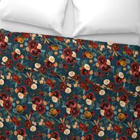 Valentina Red Rose - river teal blue