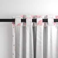 Pink Flamingos on Soft Gray Stripes