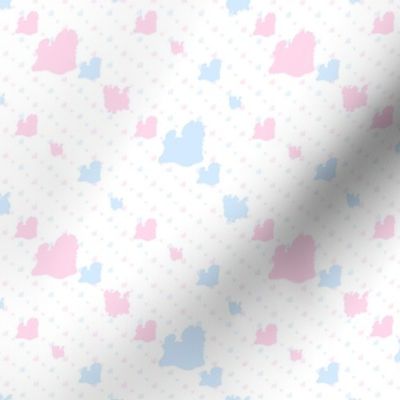 Yorkie - Pink & Blue Background