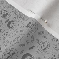 Halloween Doodles on Gray