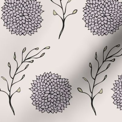 Vintage Floral Pattern Blush and Lavendar 