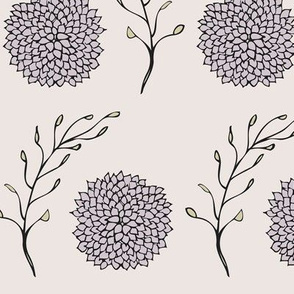 Vintage Floral Pattern Blush and Lavendar 