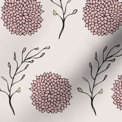 Vintage Floral Pattern Blush and Pink