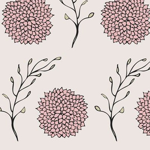 Vintage Floral Pattern Blush and Pink