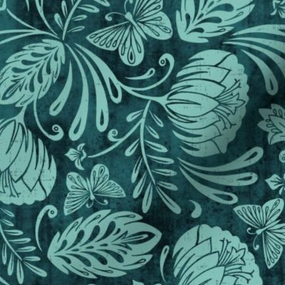 Arabella - Damask Aqua