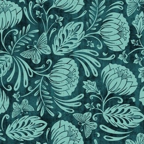 Arabella - Damask Aqua