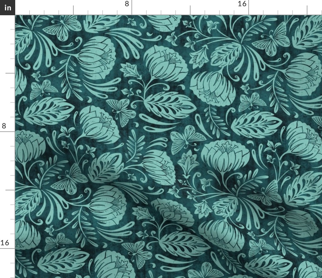 Arabella - Damask Aqua