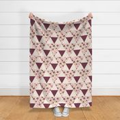 Cheater Quilt Triangles Purple Shamrock / Light