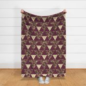 Cheater Quilt Triangles Purple Shamrock / Dark
