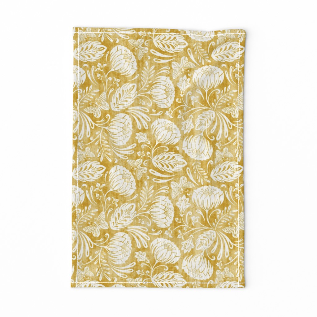 Arabella - Damask Mustard Yellow