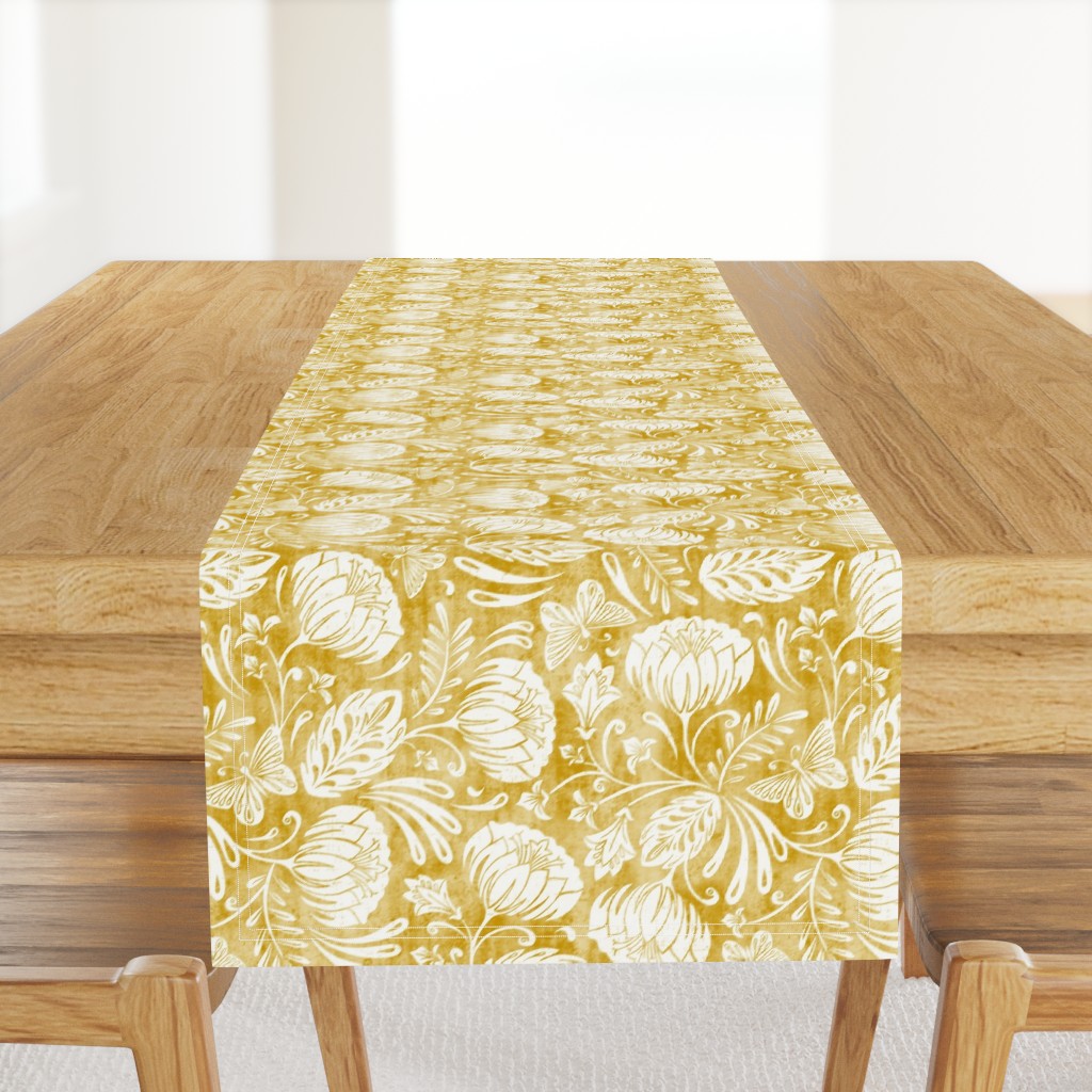 Arabella - Damask Mustard Yellow