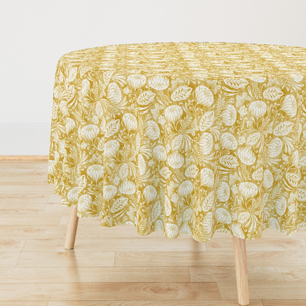 Arabella - Damask Mustard Yellow