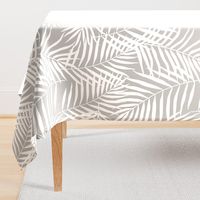 Palm Print White on Gray