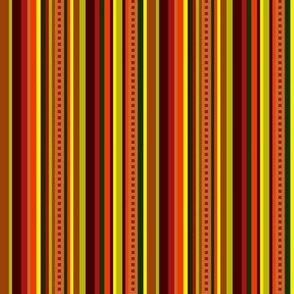BN11 - Narrow Variegated Stripes in Brown - Orange - Red - Yellow - Green - Lengthwise fancy stripe