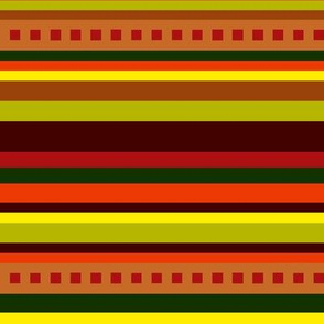 BN11 - Variegated Stripes in Brown - Orange - Red - Yellow - Green - crosswise
