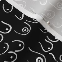 boob fabric - black and white boob design, feminine, feminist, lady, black and white fabric