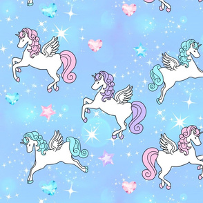2 Pegasus winged unicorns pegacorns glitter sparkles stars universe galaxy sky purple blue violet pink gems jewels diamonds topaz hearts amethyst  crystals bubbles kawaii adorable cute horses pony ponies  wings