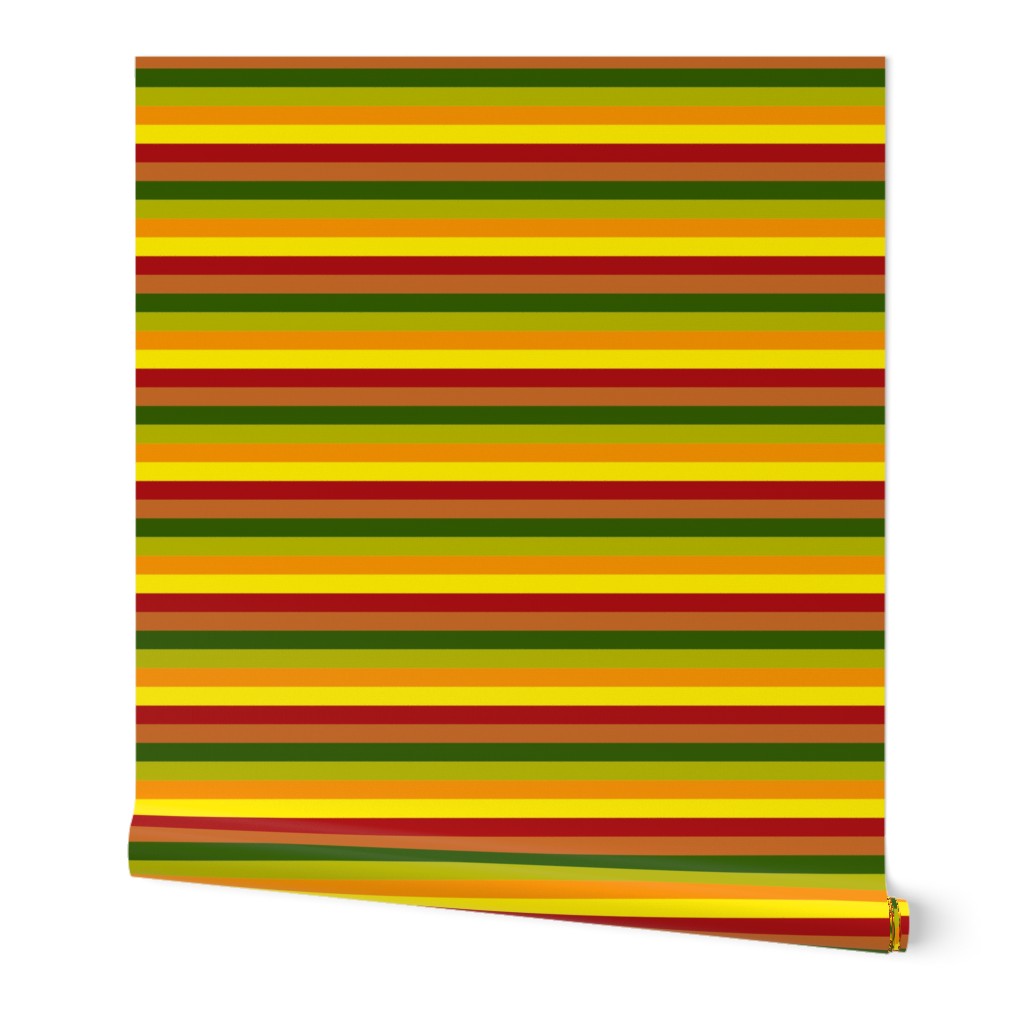 BN11 - Summer Romp Stripes in Red - Orange - Yellow - Green 