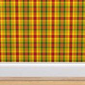BN11 - Summer Romp Crisscross Plaid in red - orange - yellow - green - Large Scale