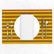 BN11 - Narrow Summer Romp Stripes in Red - Orange - Yellow - Green 