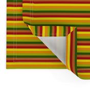 BN11 - Narrow Summer Romp Stripes in Red - Orange - Yellow - Green 