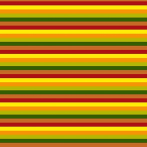 BN11 - Narrow Summer Romp Stripes in Red - Orange - Yellow - Green 