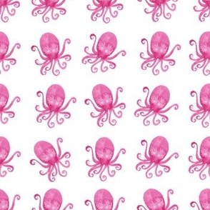 Pink octopus watercolour