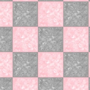 pink & gray mottled tiles checkerboard