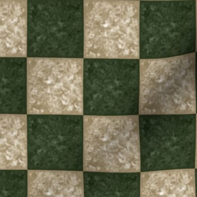 hunter green and beige tiled pattern