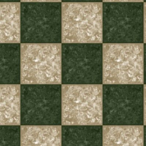hunter green and beige tiled pattern