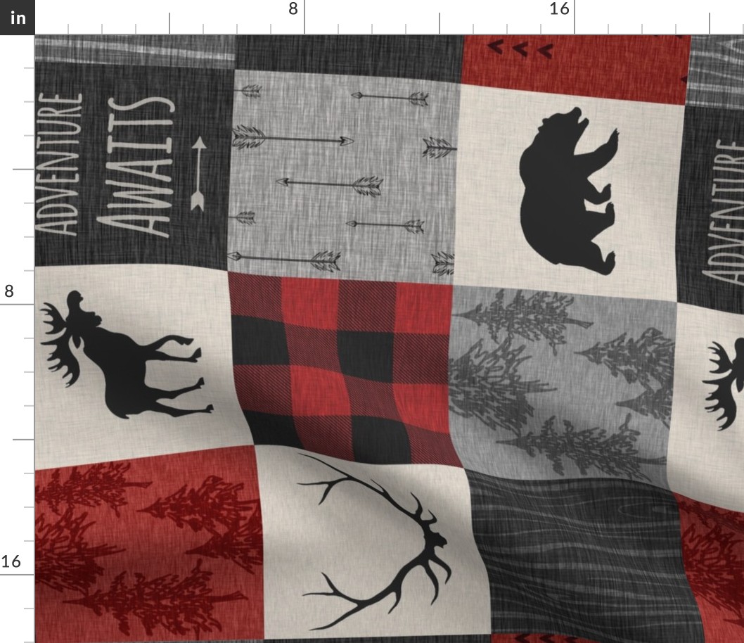 Adventure Awaits Quilt- Red,Black And grey - RO