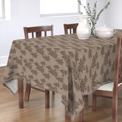 Evergreen Trees on Linen - mocha - RO