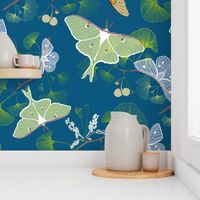 Luna Moth Blue Forest