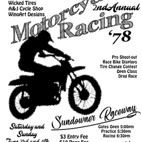 Vintage Motorcycle Dirt Bike Racing Flyer