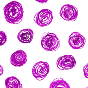 jumbo oil pastel scribble dots in bright red-violet 