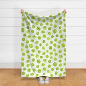 jumbo oil pastel scribble dots in bright yellow-green 