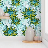 Large-Scale Blue Lotus Floral Botanical 