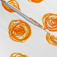 jumbo oil pastel scribble dots in solar orange 