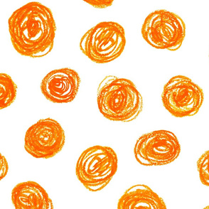 jumbo oil pastel scribble dots in solar orange 