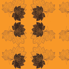 pointillism maple leaf-black/orange